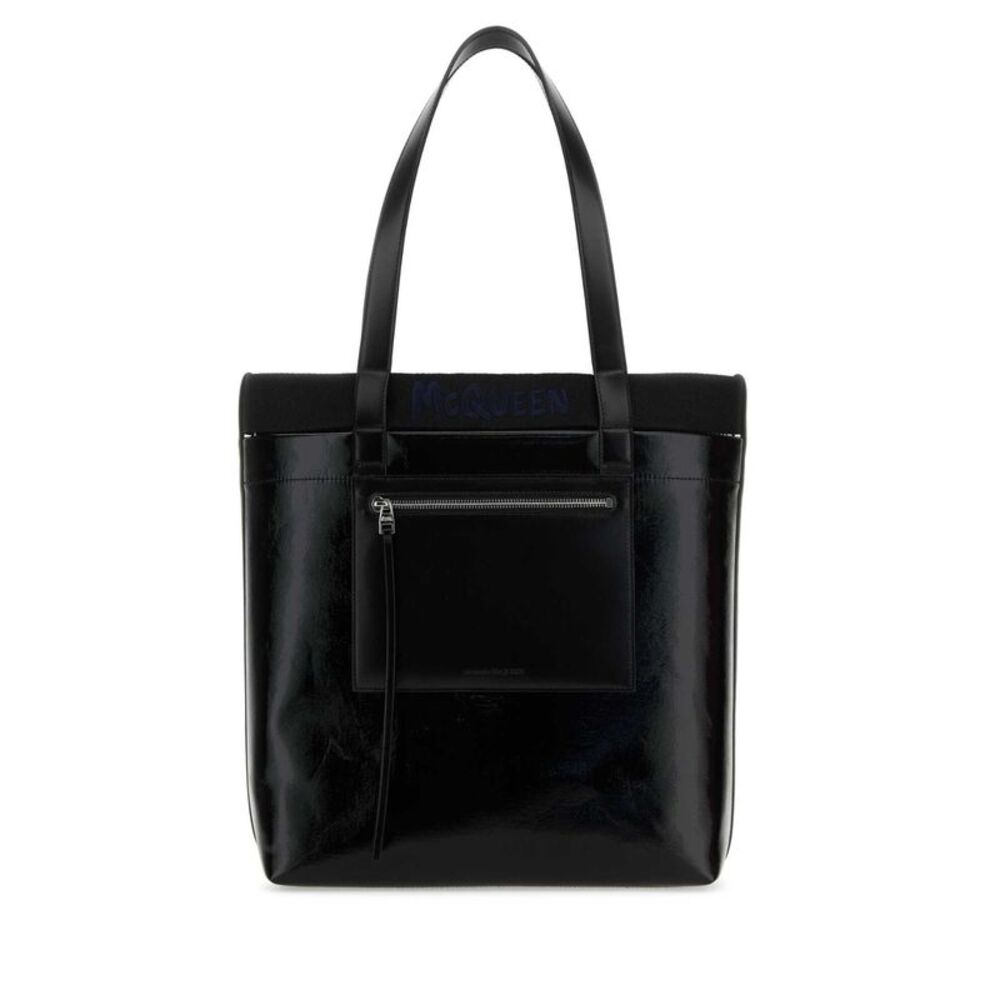 Alexander Mcqueen Men Black Canvas Shopping Bag